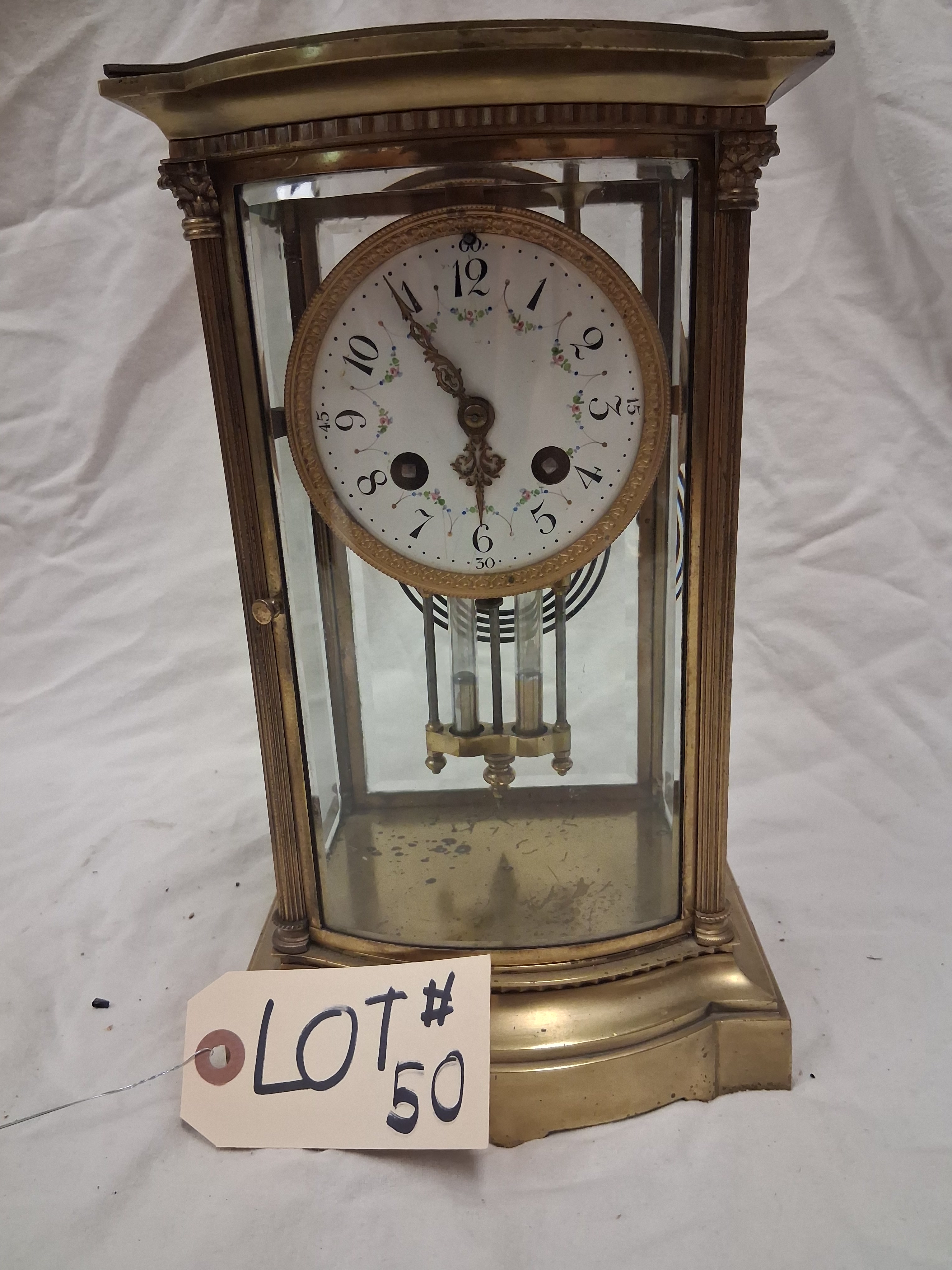 Catalog photograph: lot 50, French four-glass mantel clock
